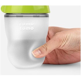 Resim Comotomo - Antikolik Silikon Biberon 150 Ml Yeşil - Yavaş Akışlı (0-3 Ay) Yenidoğan 