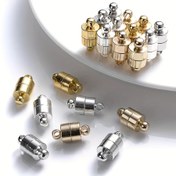 Resim 10 çift Karışık Yükleme Manyetik Tokalar Silindir Son Toka Manyetik Klips Bağlantı Parçası Halat Zincir Takı Bileklik Kolye Yapım Malzemeleri 12x6mm/0.47x0.24 inç 