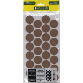 Resim Yapışkanlı Masa Sandalye Keçesi Zemin Koruyucu Keçe Yuvarlak 1 Paket ( 28 mm ) Kahverengi 