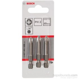 Resim Bosch - 3'Lü Paket - Ekstra Sert Seri Vidalama Ucu - Ph 2, 49 Mm 