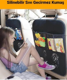 Resim RevuBaby 2 Li Oto Koltuk Arkası Koruyucu Organizer Sıvı Geirmez Araba Koltuk Koruma 