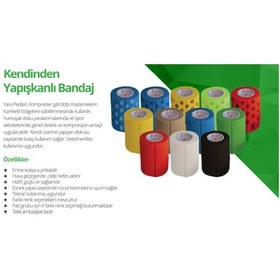 Resim Octacare Kendinden Yapışkanlı Bandaj Koban Bandaj 10 Cm X 4,5 M Kırmızı Renk 1 Adet 