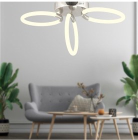 Resim Honos 3lü Krom Plafonyer Led Avize Krom 