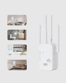 Resim Zengemtx 300mbps Wifi Menzil Genişletici 4 Antenli Wpa3 Güvenlikli Priz Tipi Repeater 