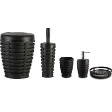 Resim Primanova Palm 5 Parça Banyoseti Kahve Rengi(Emin Aksesuar) 