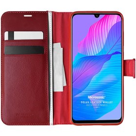 Resim Huawei Y8p Kılıf Delux Leather Wallet Kırmızı 