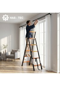 Resim Teleskopik Merdiven 1,7+1,4 Metre 5+6 Basamaklı A Tipi Uzayan 