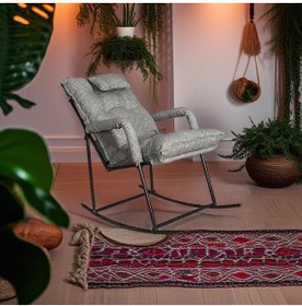 Resim Home Sallanan Sandalye & Dinlenme Koltuğu, Sallanır Tv Koltuğu - Keten Gri 