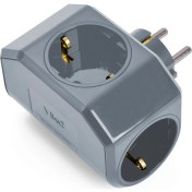 Resim Gri Üçlü Topraklı Priz Çarpma Karşıtı 