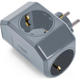 Resim Gri Üçlü Topraklı Priz Çarpma Karşıtı 