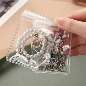 Resim 1/5/10/20 adet Mini Şeffaf Plastik Takı Depolama Torbaları, Toz geçirmez Kolye Pouches Küpeler, Kolyeler, Seyahat, Dresser, Masaüstü, Ev, Yurt, Takı Organizasyonu, Takı Ruloları 