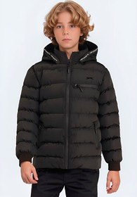 Resim Slazenger CAPTAIN NEW IN Çocuk Kapüşonlu Şişme Siyah Mont & Kaban 