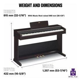 Resim Yamaha Arıus YDP-105 Siyah Dijital Piyano 
