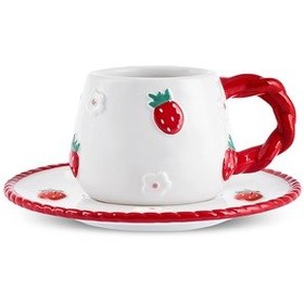 Resim Karaca Berrybloom 2 Kişilik Kahve Fincan Takımı 100 Ml Kırmızı 