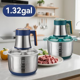 Resim 5L 5 Hızlı Et Öğütücü Çok Fonksiyonel Ev Tipi, Sebze Dozlayıcı Sarimsak Ezici Makarna Yapma Aleti, İnceleme Tasarım Saç Bileziği Şefler Ýaşayanlar Işlenmiş Paslanmaz Polat Kesiji Soňky Mutfak, Ýönekeý Ulanylyp Bilinilikli 