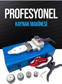 Resim Profesyonel Çift Residanslı Isı Ayarlı Pprc Plastik Boru Kaynak Makinesi Çantalı Teflon Makaslı Set 