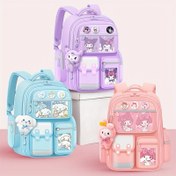 Resim 1 Adet Sanrio Kız Çantası - Cinnamoroll/Melody/Kuromi Desenli, Pastel Mor/Açık Mavi/Pembe, Hafif Okul Çantası, Ayarlanabilir Askılı, Çok Bölmeli, Fermuarlı Kapatma, Oxford Materyal, Sanrio Hayranları İçin (Doğum Günü/Noel Hediyesi) - Kolay Temizlenebilir Yüzey, Günlük Kullanım, Dayanıklı Yapı, Anime Tutkunlar İçin, Gençler için Sırt Çantası 