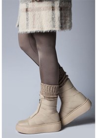 Resim Jump 60122 Suya Dayanıklı Kaydırmaz Taban Bej Kadın Kar Botu Bej 