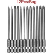 Resim Fortunelane 12 Adet S2 Çelik Tornavida, 100mm, Manyetik, El/elektrikli Uyumlu 