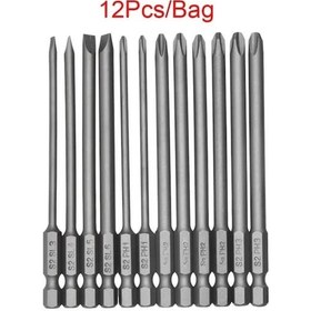 Resim Fortunelane 12 Adet S2 Çelik Tornavida, 100mm, Manyetik, El/elektrikli Uyumlu 