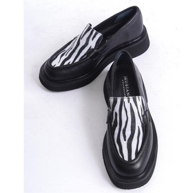 Resim Mubiano Hakiki Deri Collection Kadın Zebra Detaylı Kalın Taban Loafer Zebra/siyah - Mcrgn7010 - Szbr Siyah/zebra 
