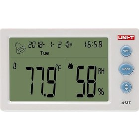 Resim Uni-T A13T Dijital Saatli Sıcaklık Ve Nem Ölçer 