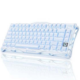 Resim Gravastar Mercury K1 Rgb Kablosuz Mekanik Gaming Klavye, Alüminyum Çerçeveli, Ingilizce Q, Special Edition, Ice Blue 