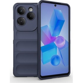 Resim İnfinix Hot 40 Kılıf Elde Tutma Kolaylıkla Kaydırmaz Kenar Line Dizayn Optietnik Kapak Lacivert 