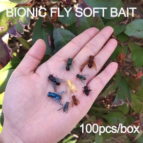 Resim 100 adet Bionic Fly Yumuşak Yemler - Gerçekçi Böcek Tasarımı, Simli Vurgularla Çok Renkli Balıkçılık Yemleri, Tatlı ve Tuzlu Su Balıkçılığı için Yüksek Kaliteli Yumuşak Malzeme - Babalar Günü, İşçi Bayramı Hediyeleri İçin İdeal (100'lük Kutu), Parlak Bitişli Yemler, Açık Hava Sporcuları, Şükran Günü İçin Mükemmel 