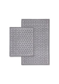 Resim Pasific Doğal Pamuklu 2'li Banyo Paspas Seti 60x100+50x60 Cm Gri Gri 