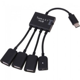 Resim KEEPRO Typec Otg Type-c Hub Typec Usb Çoğaltıcı Type-c 3 Port Usb Çoklayıcı 