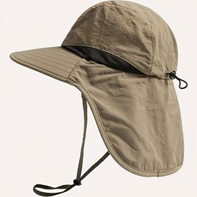 Resim Uniseks Ayarlanabilir Katlanabilir Balıkçı Şapkası - Hafif %100 Polyester, Kontrast Çizgili Siyah Avcılık, Açık Hava Etkinlikleri ve Günlük Kullanım İçin 