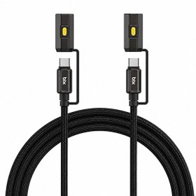 Resim Bix T2IN1C 240W LED Fener ve Alevsiz Çakmak Fonksiyonlu Type-C to Type-C 1.2 M Siyah Şarj ve Data Kablosu 