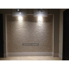 Resim ANTALYA TAŞ MARKET Klasık Traverten 2,3x4,8 Cm Fileli Patlatma Taş Duvar Kaplaması 