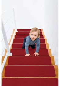 Resim Halifleks Yapışkan Tabanlı Merdiven Basamak Paspası Rip Halı Kaymaz Tabanlı - Bordo Null 