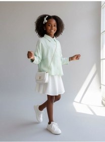 Resim Zekids Kız Çocuk Tasarım Gömlek-17173 Mint 