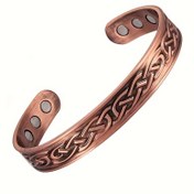 Resim Erkekler için Vintage Esintili Ayarlanabilir Manyetik Bronz Bilezik - Moda Açık Tasarım, Retro Tarz 