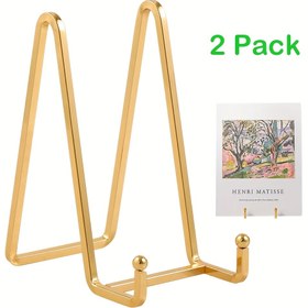 Resim Tabak Tutucu Şövale Sergi Standı - Tablolar için Metal Tabak Standları - Masaüstü Resim Standı - Altın Demir Şevaleler Fotoğraflar, Çerçeveler, Kitaplar ve Dekoratif Plaketler İçin 