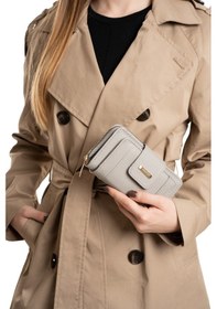 Resim Newish Polo Kadın Deri Desenli Telefon Kağıt Para Bölmeli Kartlık Ve Cüzdan - New389 Gri 