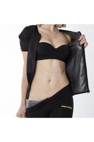 Resim Sweet Sauna Orijinal Spor Korse Tayt Ve Fermuarlı Kısa Kollu Takım 