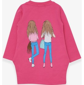 Resim Breeze Kız Çocuk Tunik Baskılı Cepli 3-8 Yaş, Pembe 