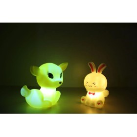 Resim Işık Kasabası Tavşan Ve Geyik Led Masa Lambası Ceylan Ve Tavşan Konsepti 