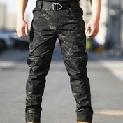 Resim Erkekler İçin İlkbahar ve Sonbahar Taktiksel Kargo Pantolon - Dayanıklı Polyester Karışımı, Çok Cepli Tasarım, Yürüyüş, Balıkçılık ve Açık Hava Eğitimi için İdeal | Gri Günlük İş Giyim & Taktik Kamp Ekipmanı 