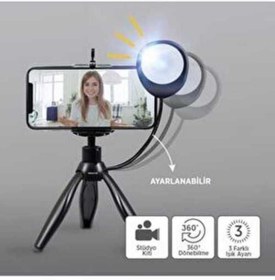 Resim ONYO Shiny Işıklı Tripod Siyah 