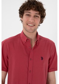Resim U.s. Polo Assn. Erkek Vişne Gömlek Kısa Kollu 50306324-vr223 Vişne 