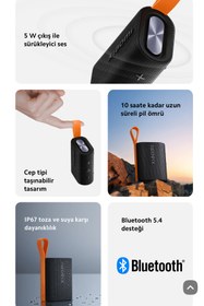 Resim Xiaomi Siyah MDZ-37 5W IP67 Su Geçirmezlik Bluetooth Hoparlör Resmi Distribütör Garantili 10+ Saat 2 Yıl 
