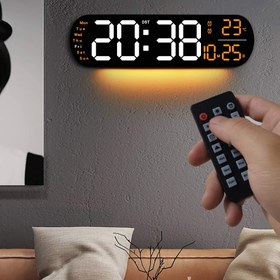Resim Uzaktan kumandalı, kablolu elektrikli USB ile çalışan, plastik çerçeveli, elektrikli mekanizmalı, çift alarm, DST, zamanlayıcı geri sayım, Cadılar Bayramı temalı, çift çan özelliği, 1 ADET Otomatik Karartmalı Oval Dijital Duvar Saati 