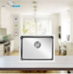 Resim Ukinox Me 550 Tezgah Altı Tek Göz Paslanmaz Krom Eviye 