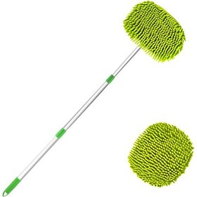 Resim Springsun Yumuşak Chenille Başlıklı Uzun Ayarlanabilir Araç Yıkama Fırçası - 180 Dönebilir 