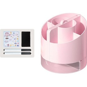 Resim Ximistore9 6'li Bölmeli Çok Amaçlı Kalemlik - Yazı Tahtası, Ayna Ve Telefon Standı Dahil Pembe Pembe 